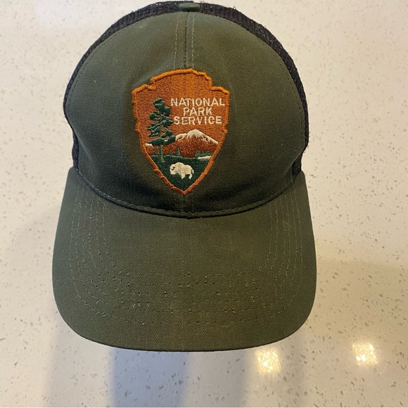 National Park Service Other - National Park Service Trucker Hat Snapback Hat NPS Woven Patch Cap Dark Green